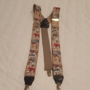 Wimbledon Themed Suspenders with Black and Tan Accents